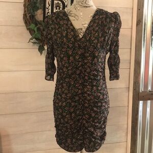 𝅺🆕 Purple Snow Green Flower Gathered Dress M Jr